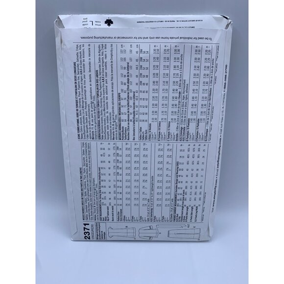 Simplicity Misses Dress Tunic Pants  Sewing Pattern sz 10-18 2371 - uncut - Picture 3 of 4